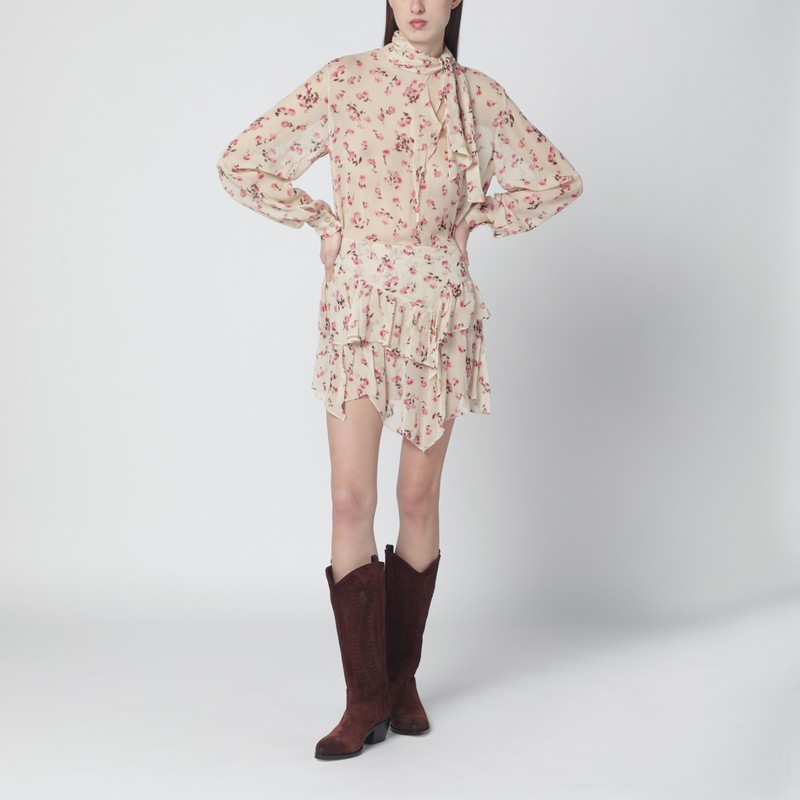Isabel Marant Étoile Beige Blouse With Floral Print In Sand