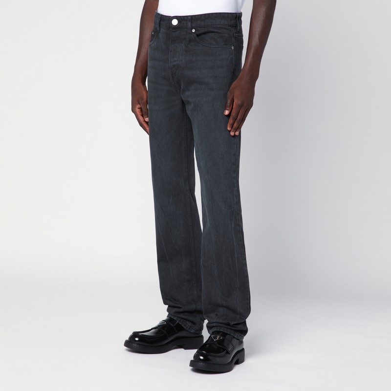Ami Alexandre Mattiussi Ami Paris Faded Black Denim Jeans In Black