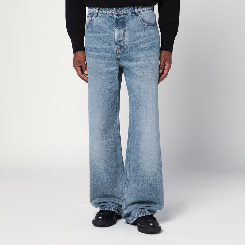 Wide washed denim jeans