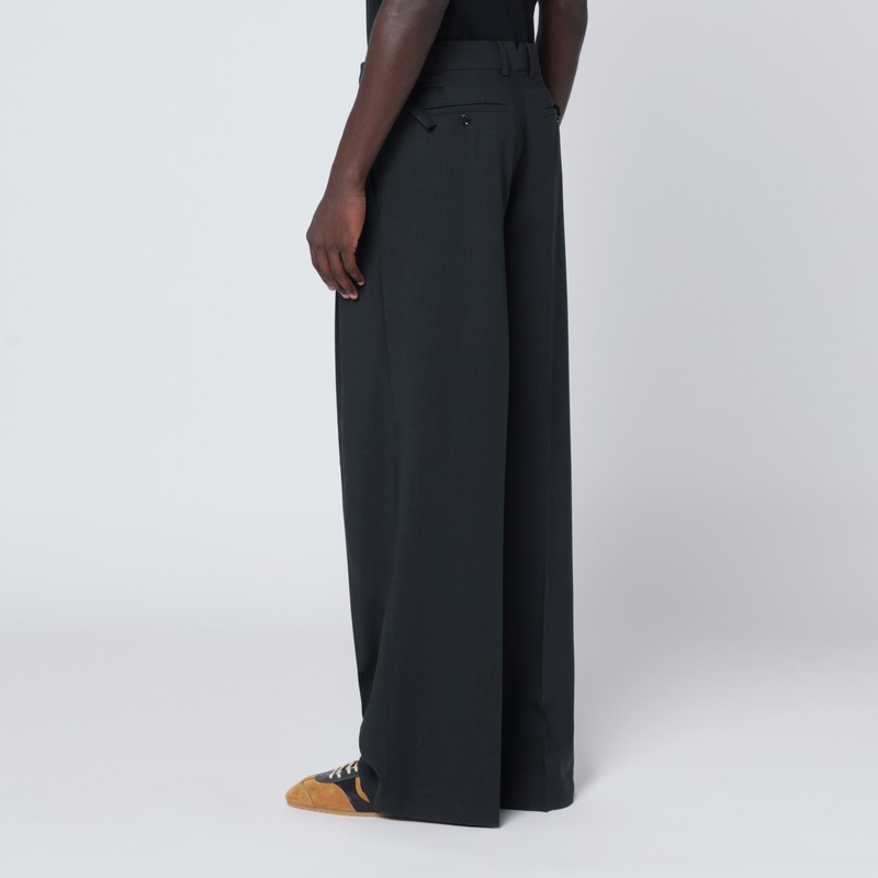 Ami Alexandre Mattiussi Charcoal Gray Wool Trousers In Blue