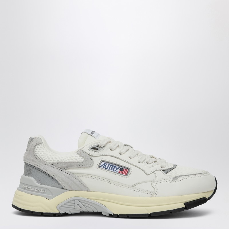 Sneakers Hyperway in mesh and white and grey suede