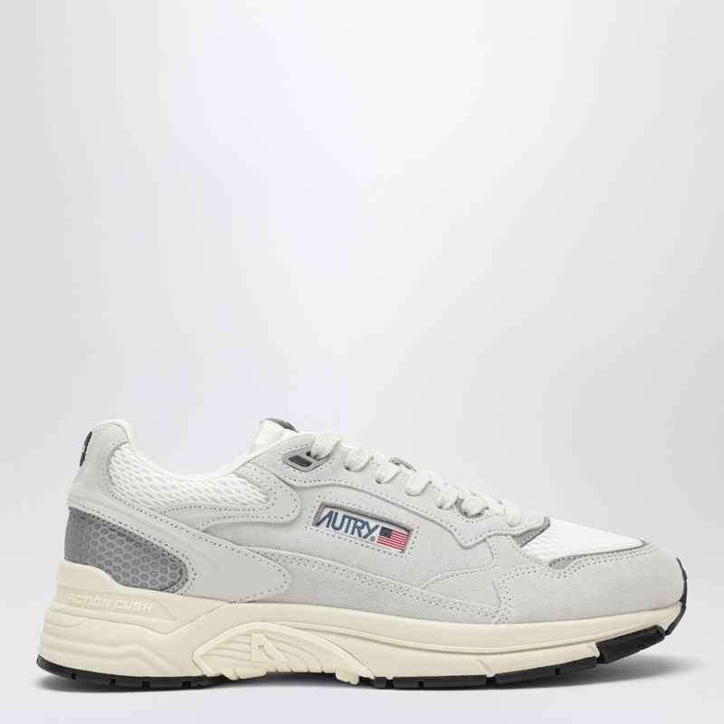 Hyperway sneakers in mesh and suede white silver
