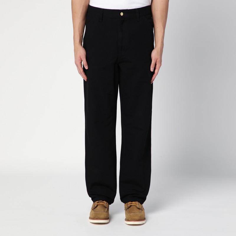 Single Knee Pant Black Rinsed in organic cotton