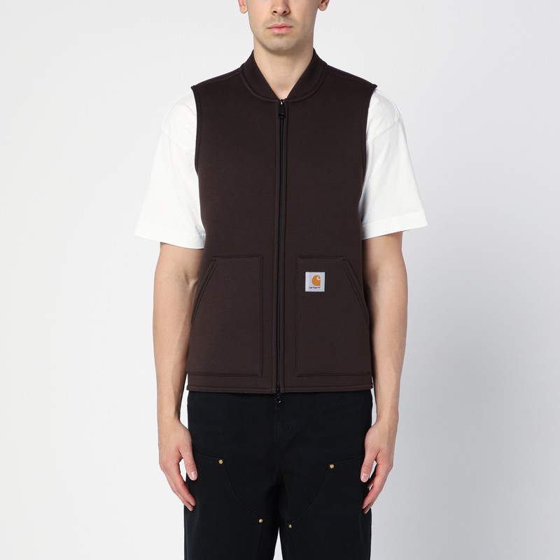 Carhartt Car-lux Vest Cotton-blend Waistcoat Tabacco-coloured In Brown