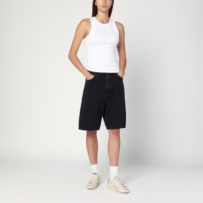 Carhartt Philips Ribbed Knit Logo Tank Top In White