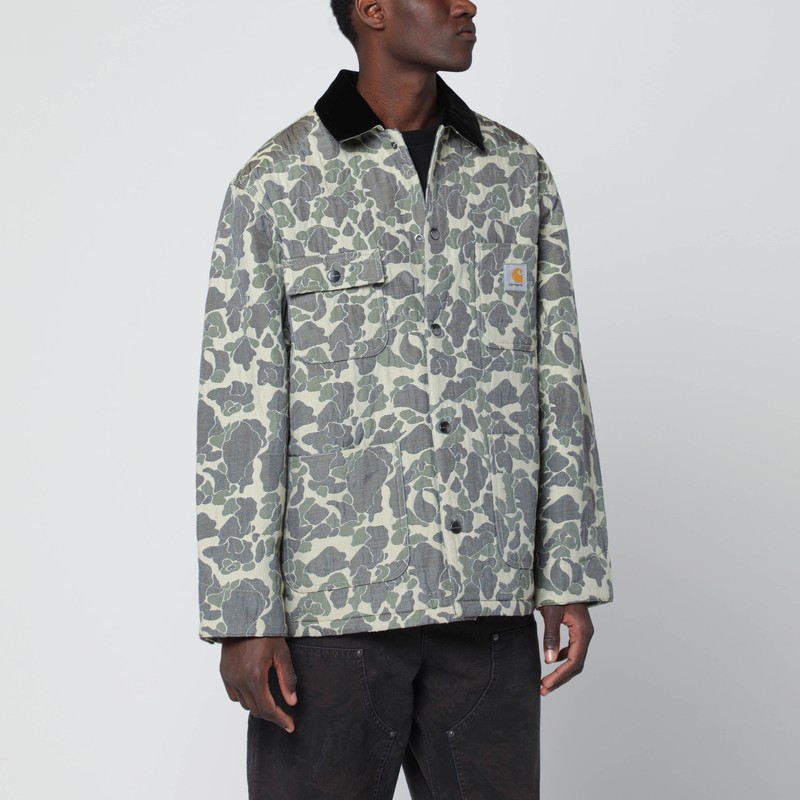 Tapestry Chore Coat Camo Duck Jacquard, Green/Tobacco