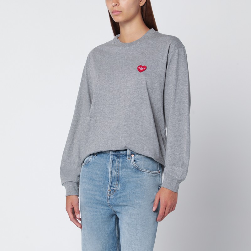 Grey L/S Heart Patch T-shirt