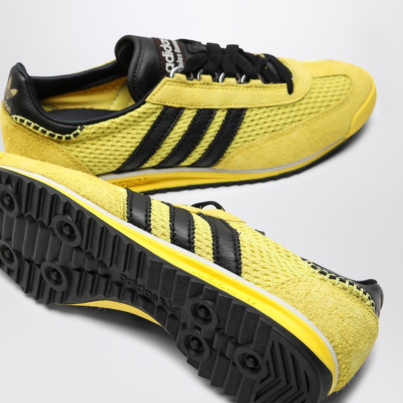 Adidas Originals Wales Bonner Sl76 Leather-trimmed Brushed-suede And Mesh Sneakers In Yellow