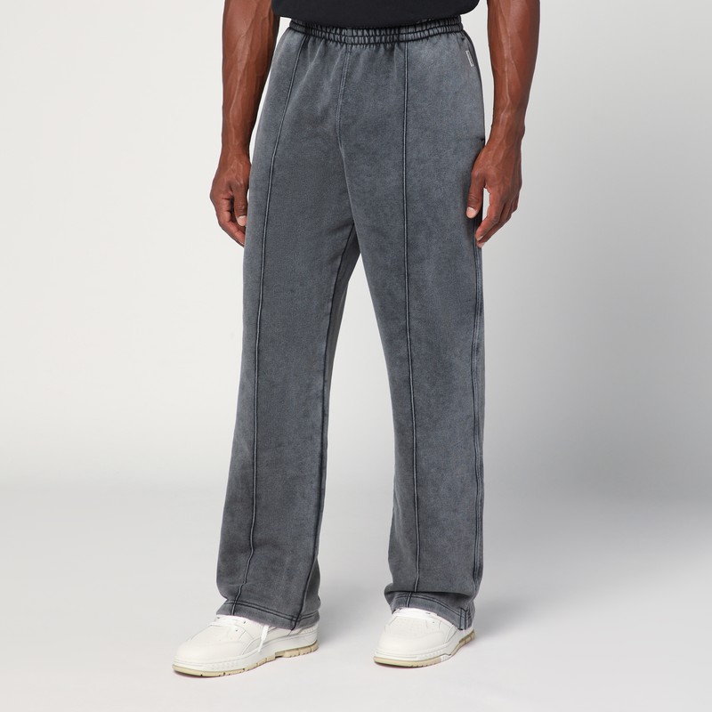 Faded black cotton jogger pants