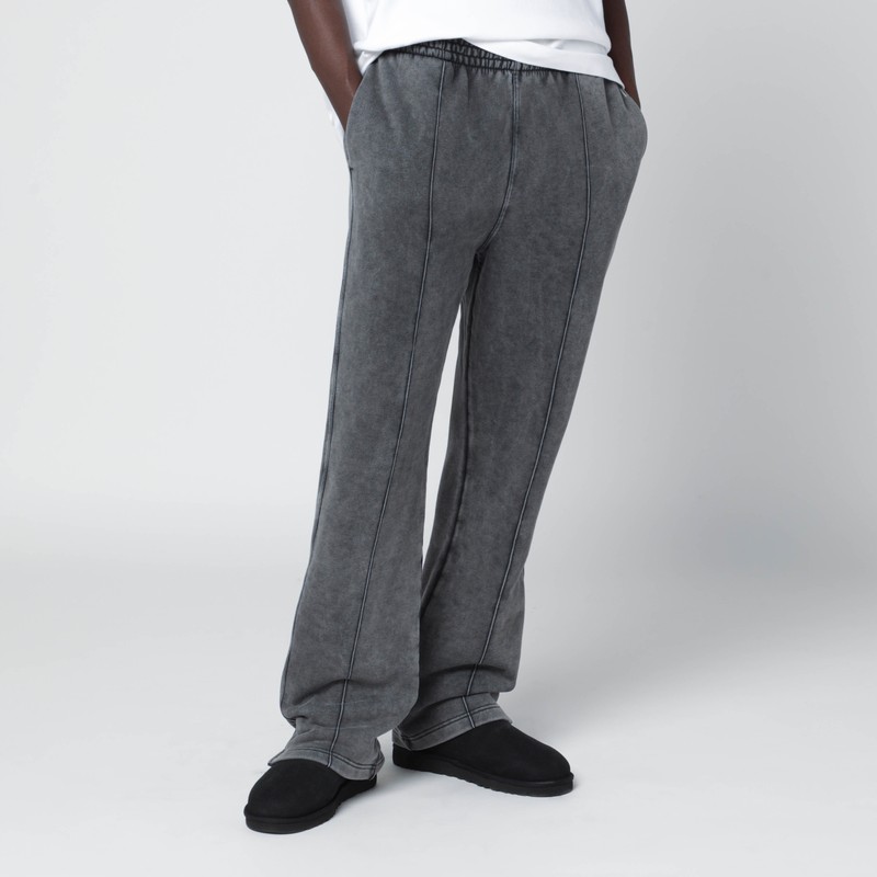 Faded black cotton jogger pants