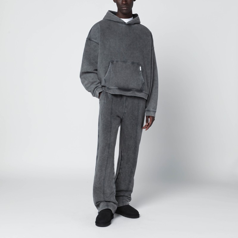 Represent Faded Black Cotton Jogger Pants In Gray
