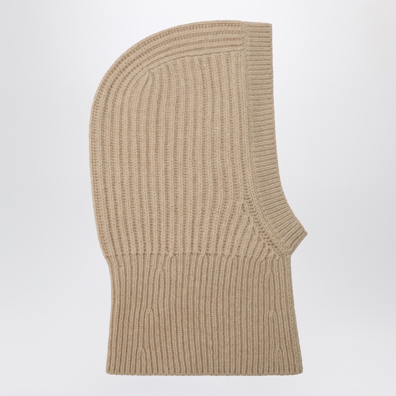 Ivy & Oak Camel Wool Balaclava In Sand