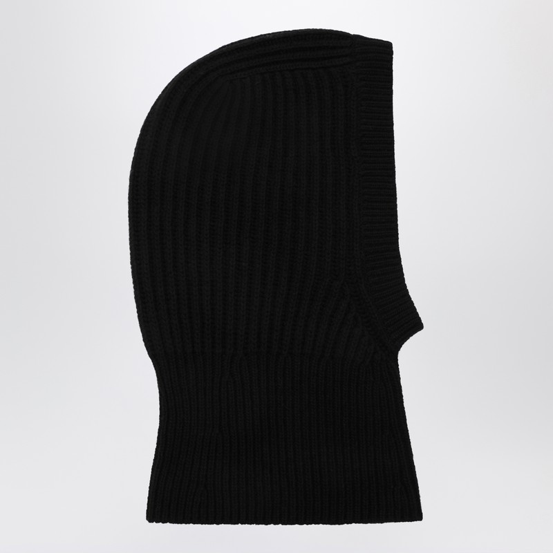 Ivy & Oak Black Wool Balaclava In Black