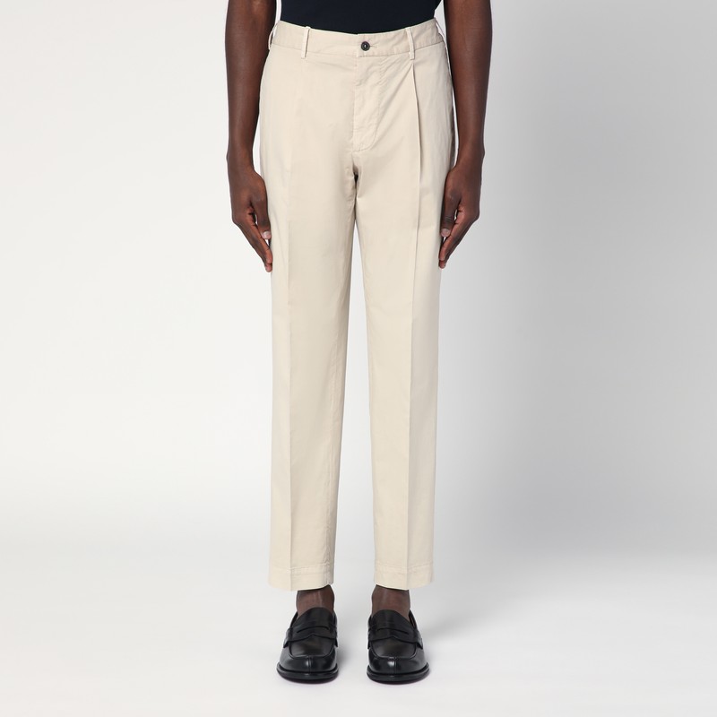 Ivory cotton trousers - Santaniello - Modalova