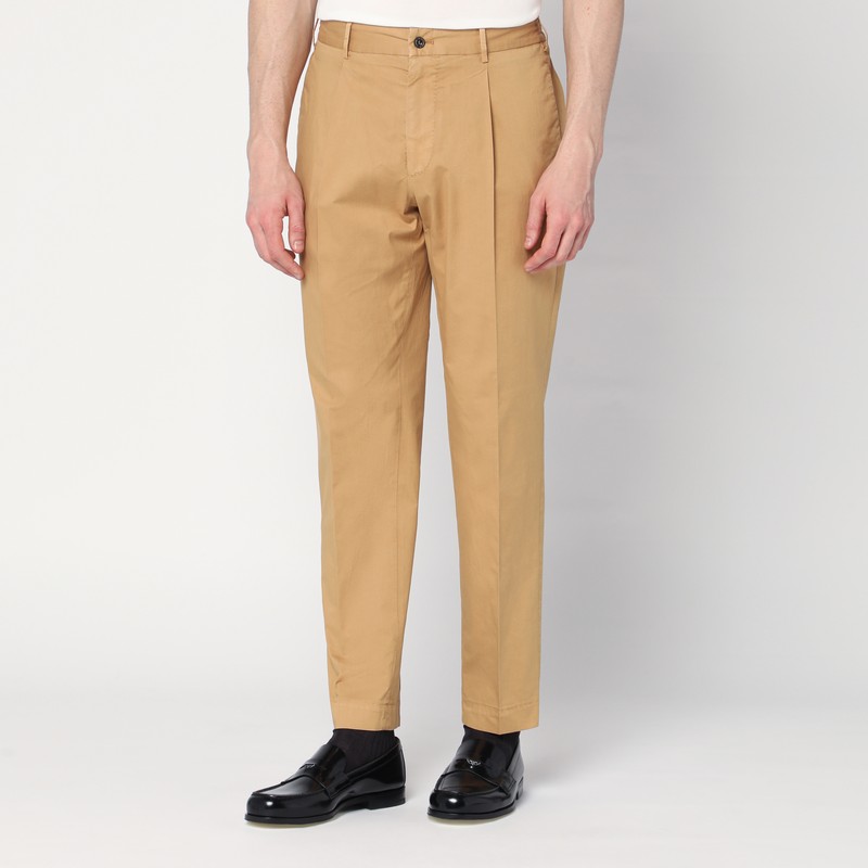Beige cotton trousers - Santaniello - Modalova