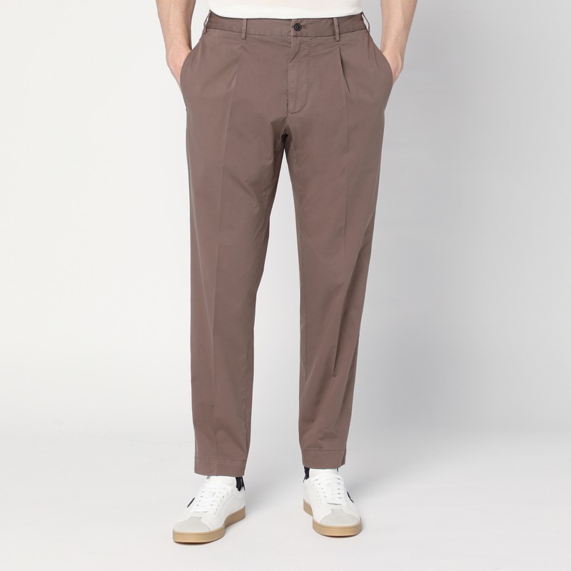 Dove grey cotton trousers - Santaniello - Modalova