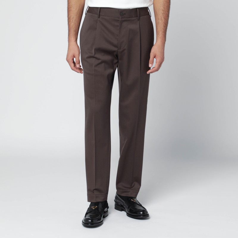 Santaniello Brown Wool-blend Trousers