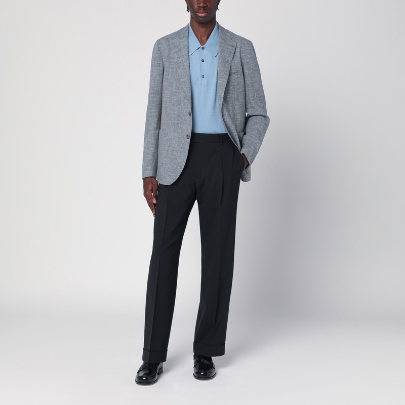 John Smedley Light Blue Isis Polo In Cotton In Light Blue