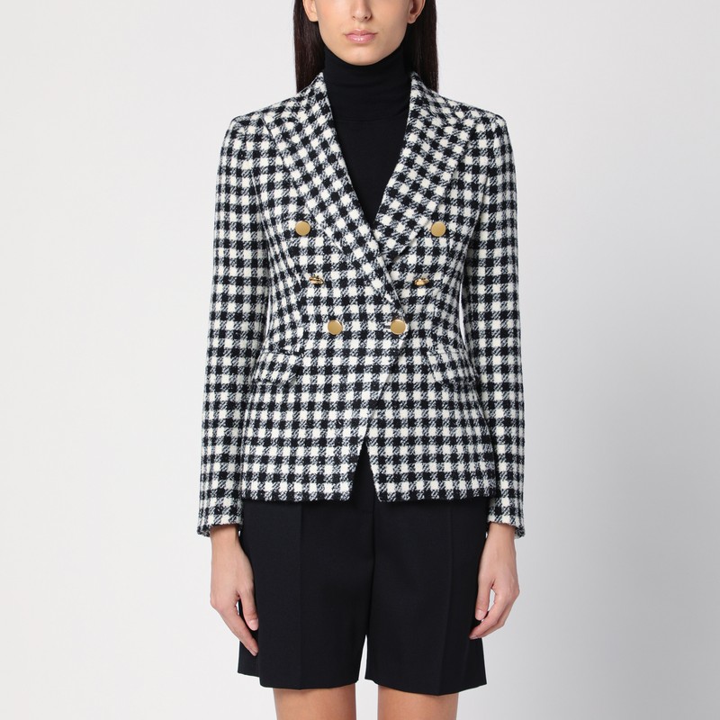 Tagliatore Double Breasted Checked Jacket With Notched Lapels In Multicolor