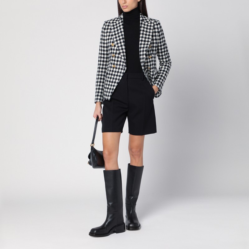 Tagliatore Double Breasted Checked Jacket With Notched Lapels In Multicolor