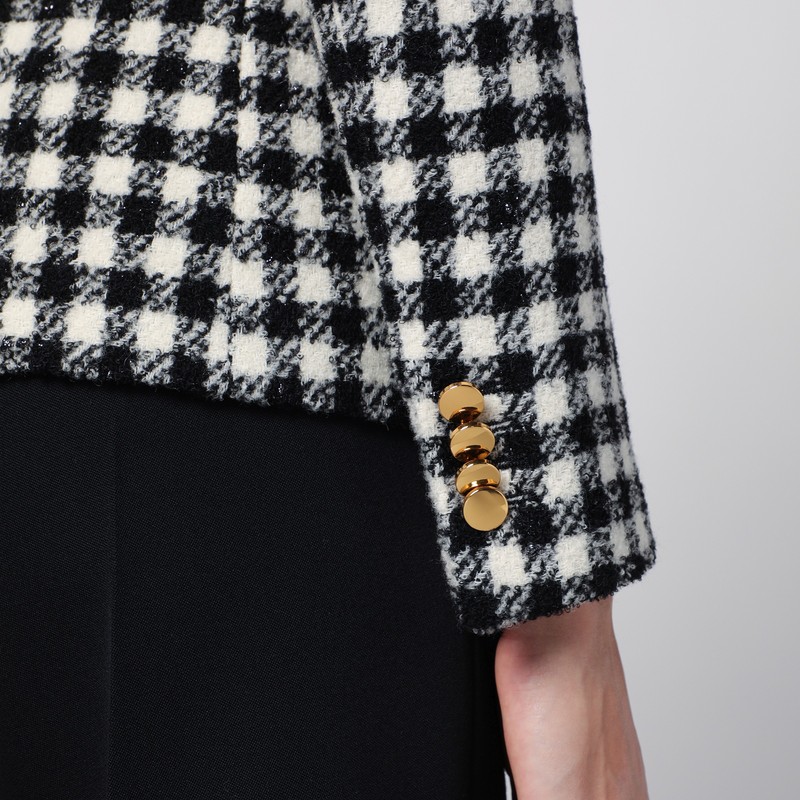 Tagliatore Double Breasted Checked Jacket With Notched Lapels In Multicolor