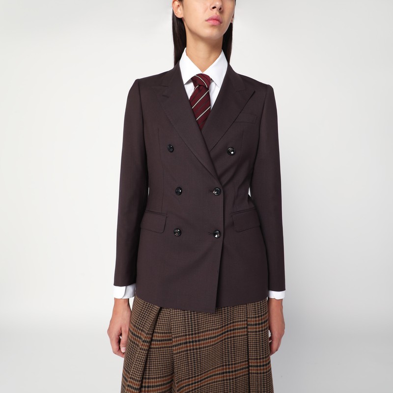 Double-breasted jacket in wool blend - Tagliatore - Modalova