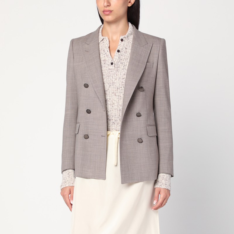 Double-breasted jacket in wool blend - Tagliatore - Modalova