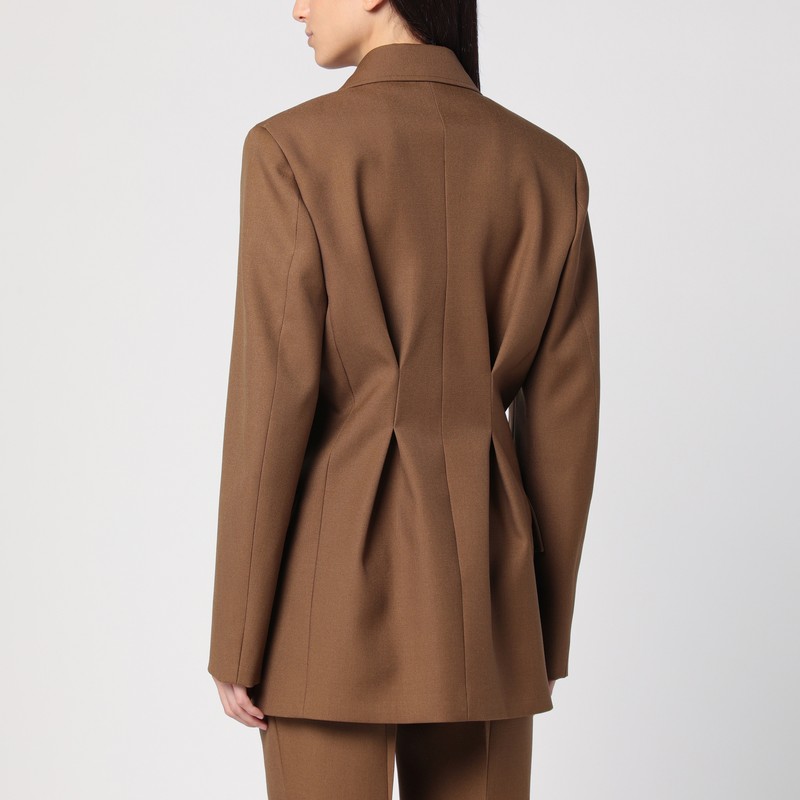 ジャケット Jil Sander Brown Wool Double-Breasted Jacket Jil Sander Brown Wool Double-breasted Jacket | ModeSens