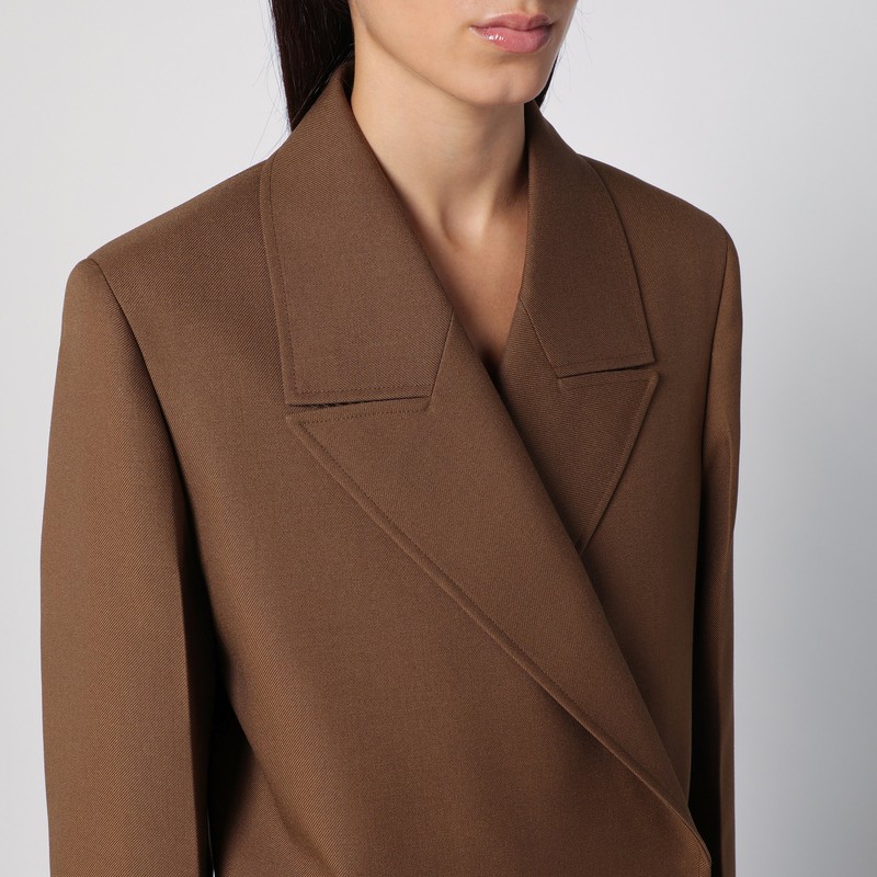 ジャケット Jil Sander Brown Wool Double-Breasted Jacket Jil Sander Brown Wool Double-breasted Jacket | ModeSens