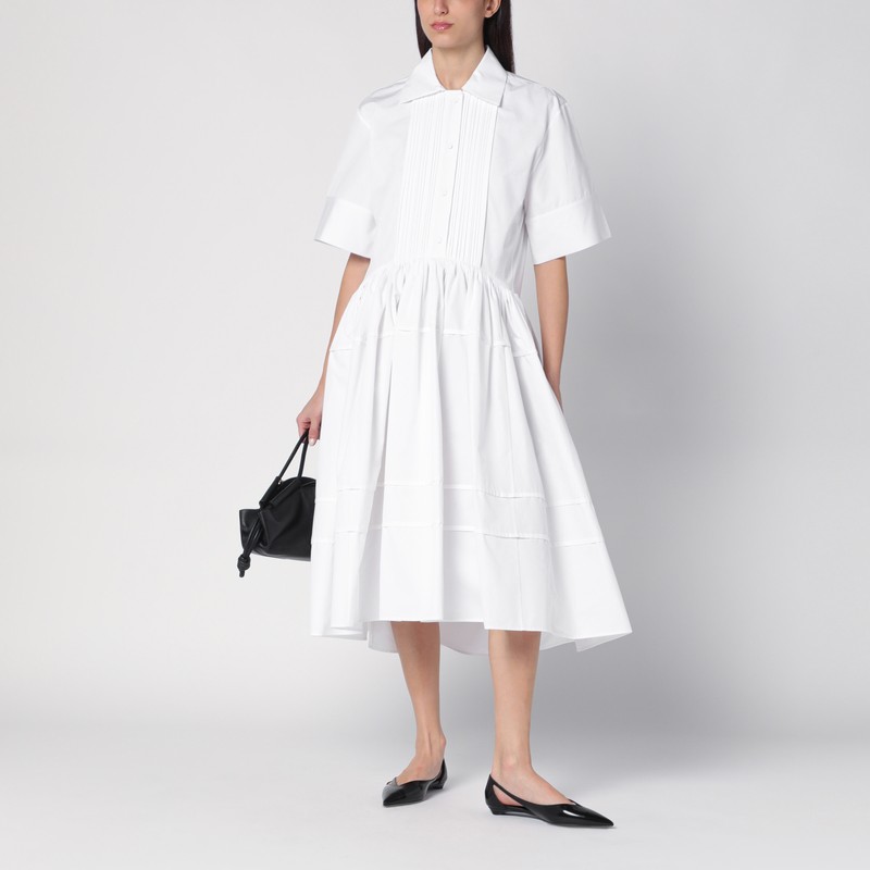 Jil Sander White Cotton Chemisier Dress In White