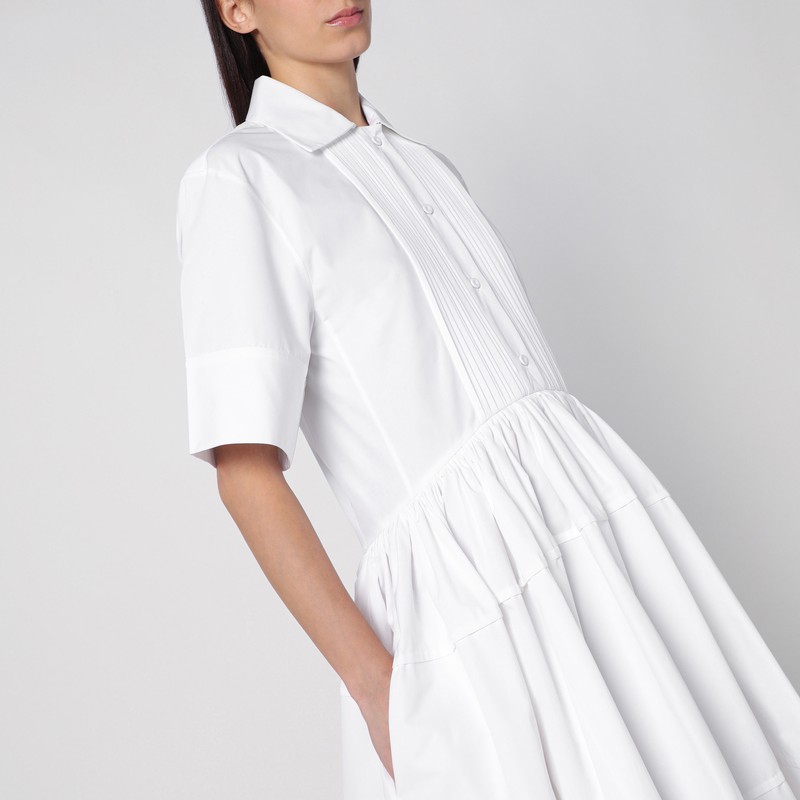Jil Sander White Cotton Chemisier Dress In White
