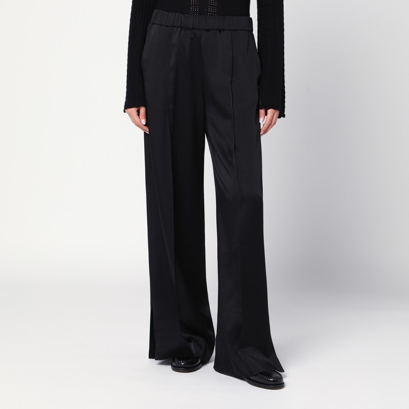 Black satin palazzo pants - Jil Sander - Modalova