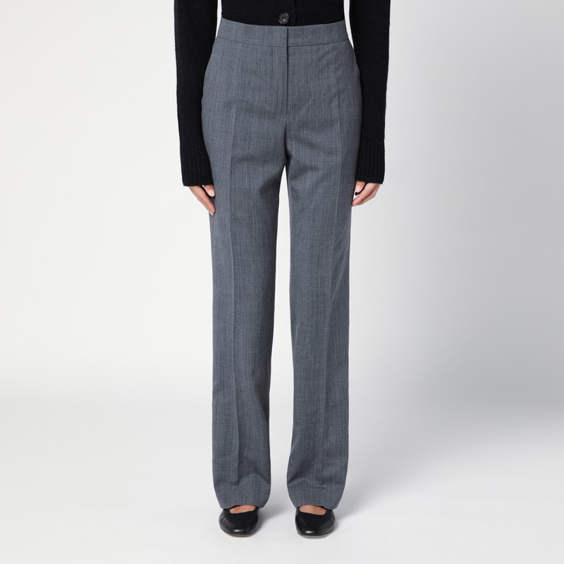 Jil Sander Tailored Wool Slim Pants In Grey