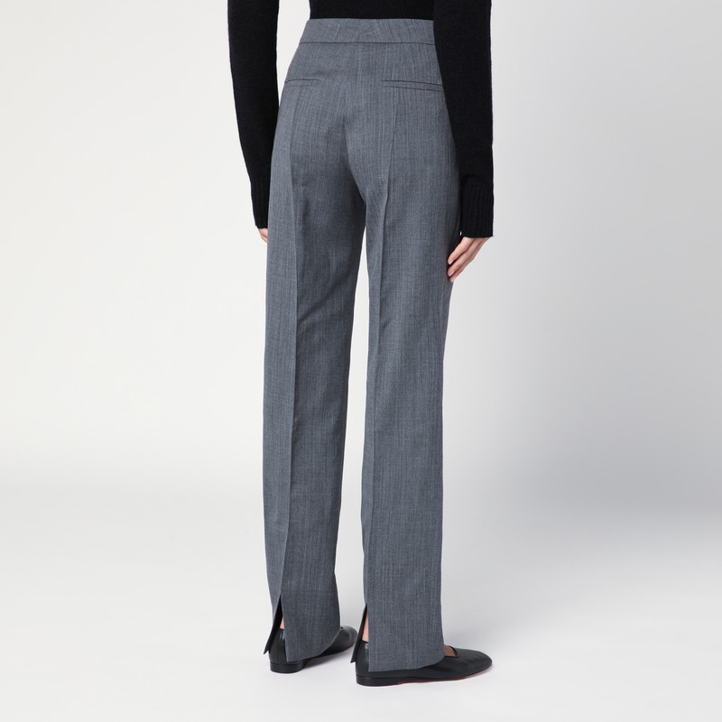 Jil Sander Tailored Wool Slim Pants In Grey