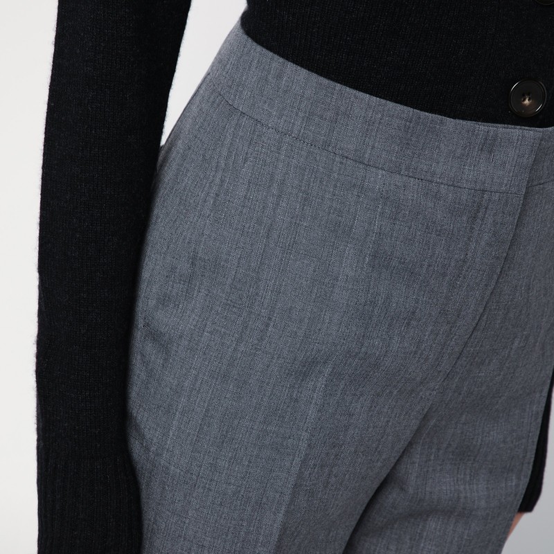 Jil Sander Tailored Wool Slim Pants In Grey