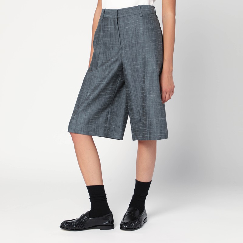 Jil Sander Bermuda In Lana Dark Sky In Gray