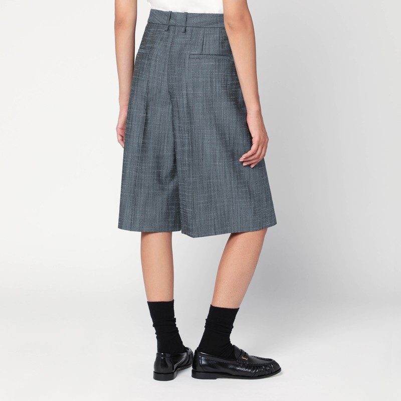 Jil Sander Bermuda In Lana Dark Sky In Gray