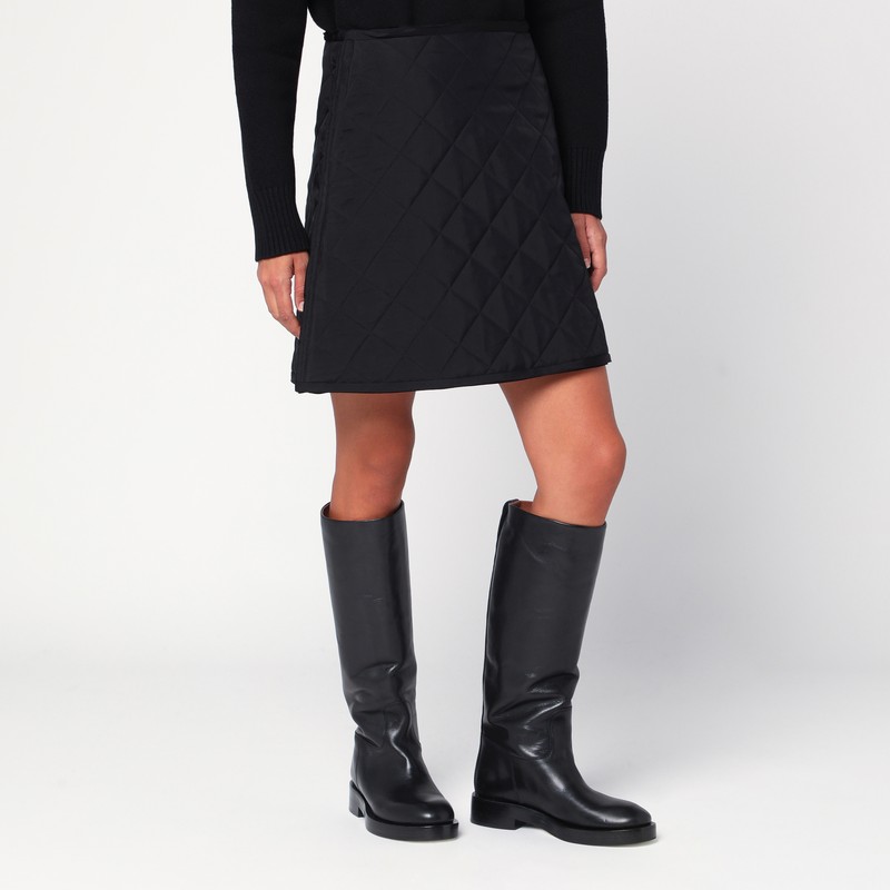 Jil Sander Black Quilted Skirt In Black