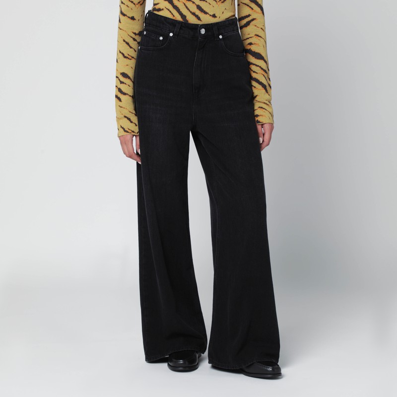 Black washed-effect baggy jeans