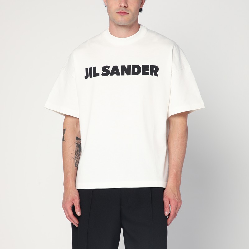 Jil Sander Logo T-shirt By . The Brand Presents A Minimalist Style That Is Appreciated Wor In White