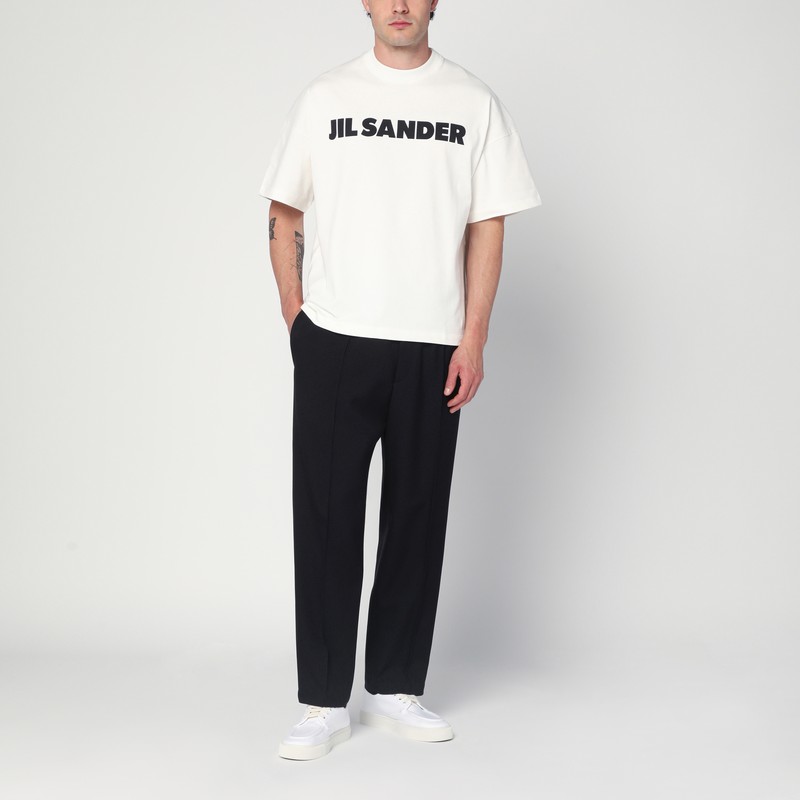Jil Sander Logo T-shirt By . The Brand Presents A Minimalist Style That Is Appreciated Wor In White