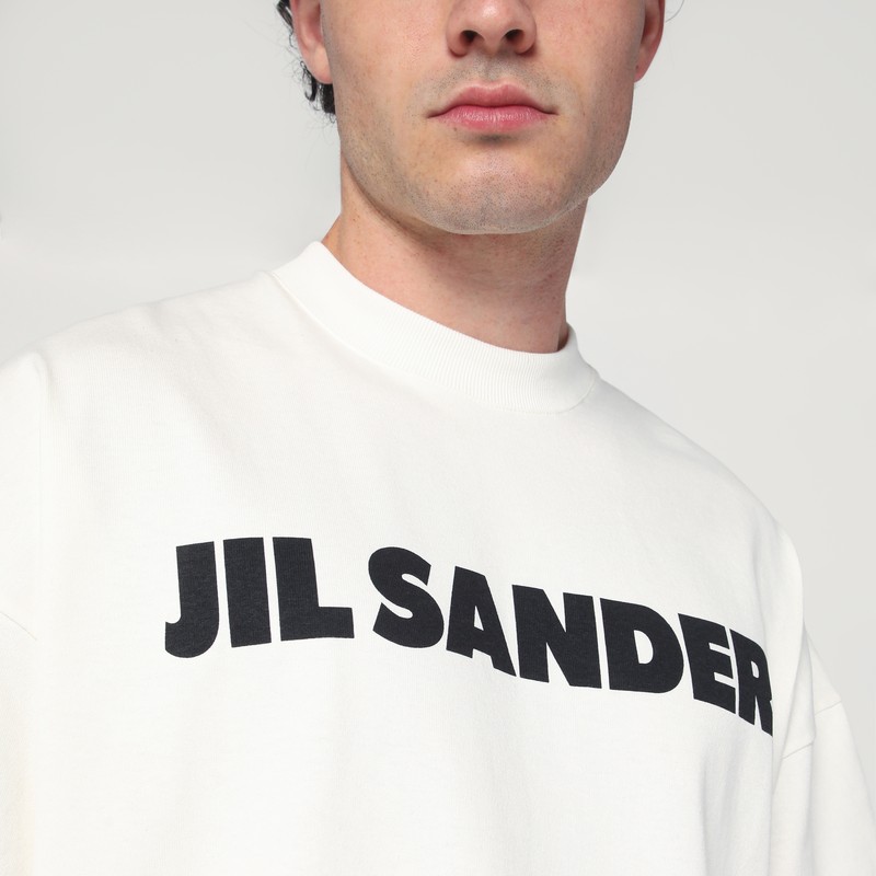 Jil Sander Logo T-shirt By . The Brand Presents A Minimalist Style That Is Appreciated Wor In White