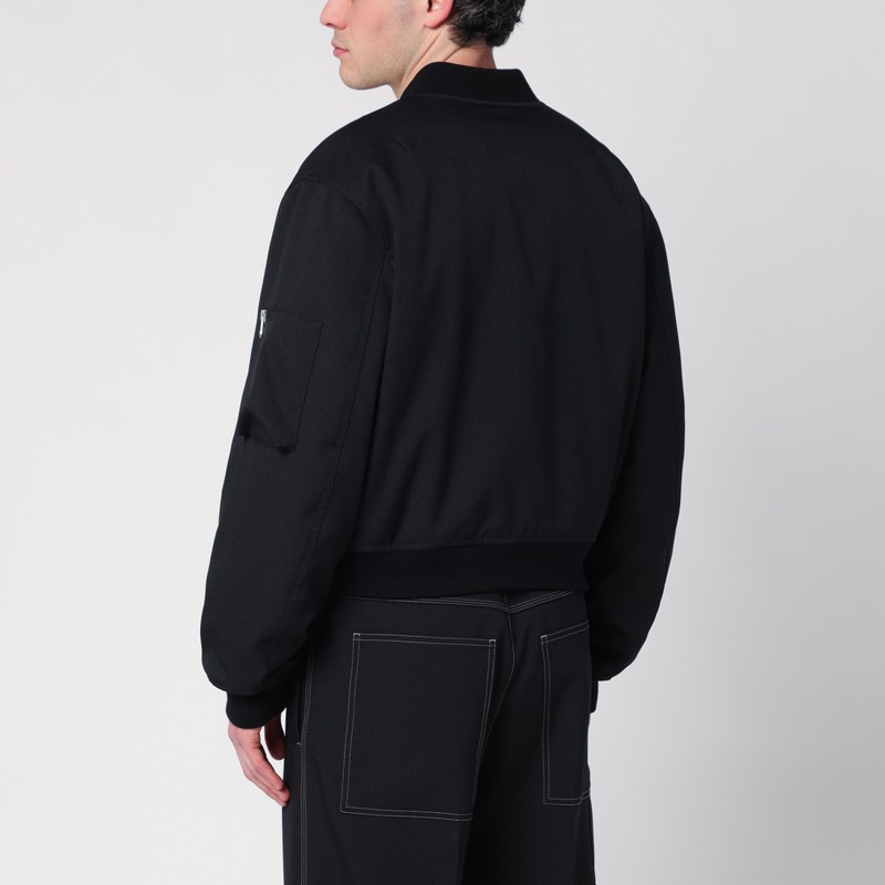 Jil Sander Zip-up Bomber Jacket In Black