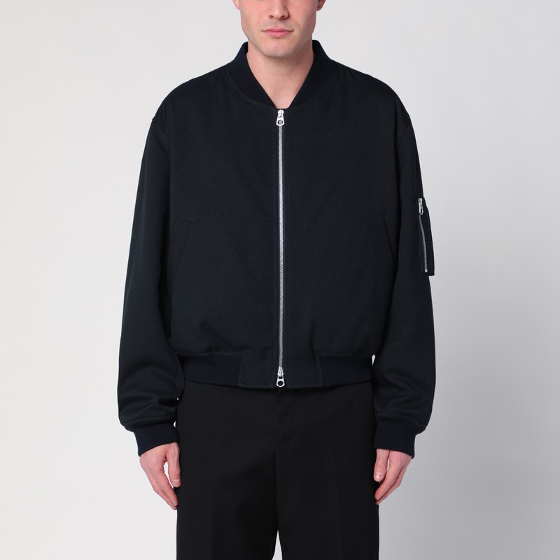 Dark blue zipped bomber jacket - Jil Sander - Modalova