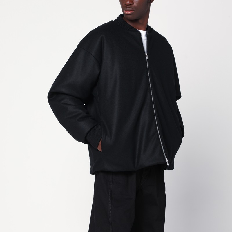 Black wool bomber jacket