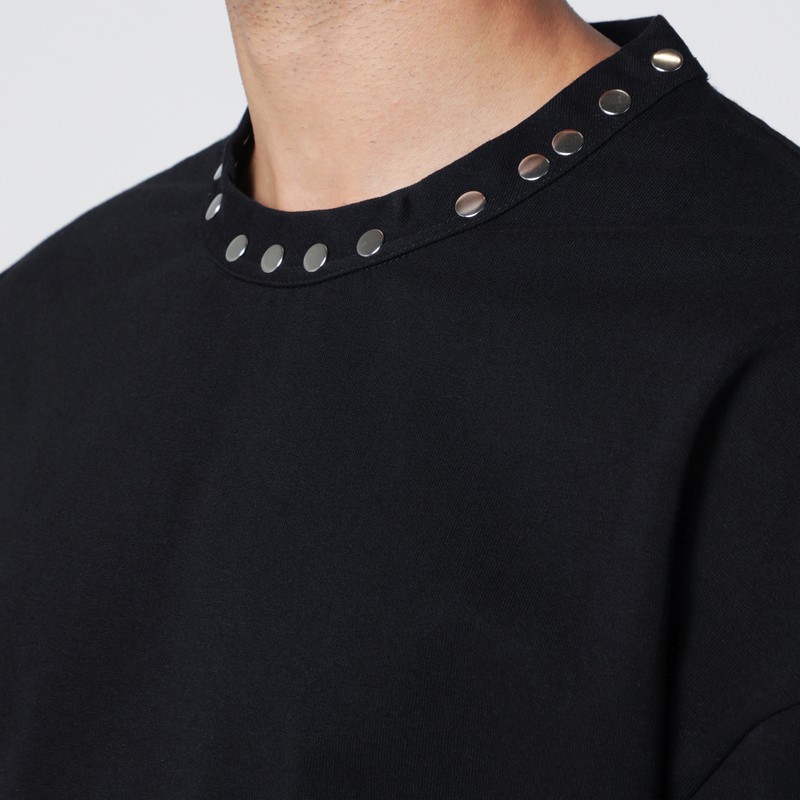 Jil Sander Black Long-sleeve T-shirt With Studs Men In Black