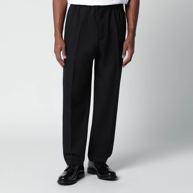 Black technical serge trousers