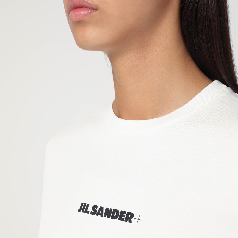 Jil Sander Crewneck Short Sleeves Classic Logo Print T-shirt In White