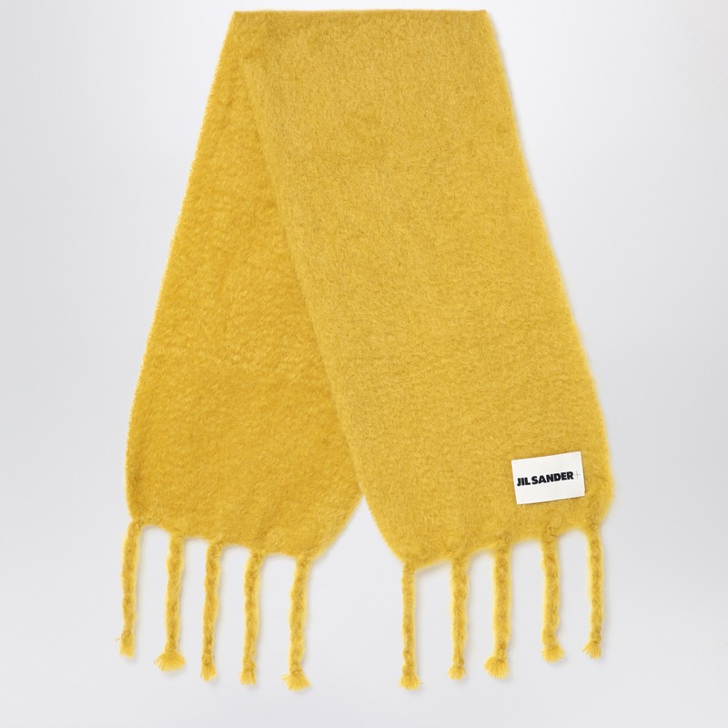 Jil Sander Yellow Mohair Blend Scarf Women In Orange