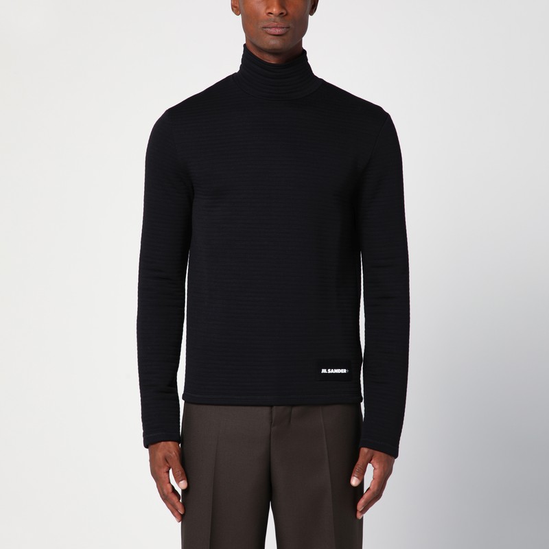 Turtleneck sweater with logo patch - Jil Sander - Modalova
